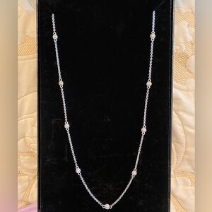 Judith Ripka Sterling Silver Diamonique Station Necklace